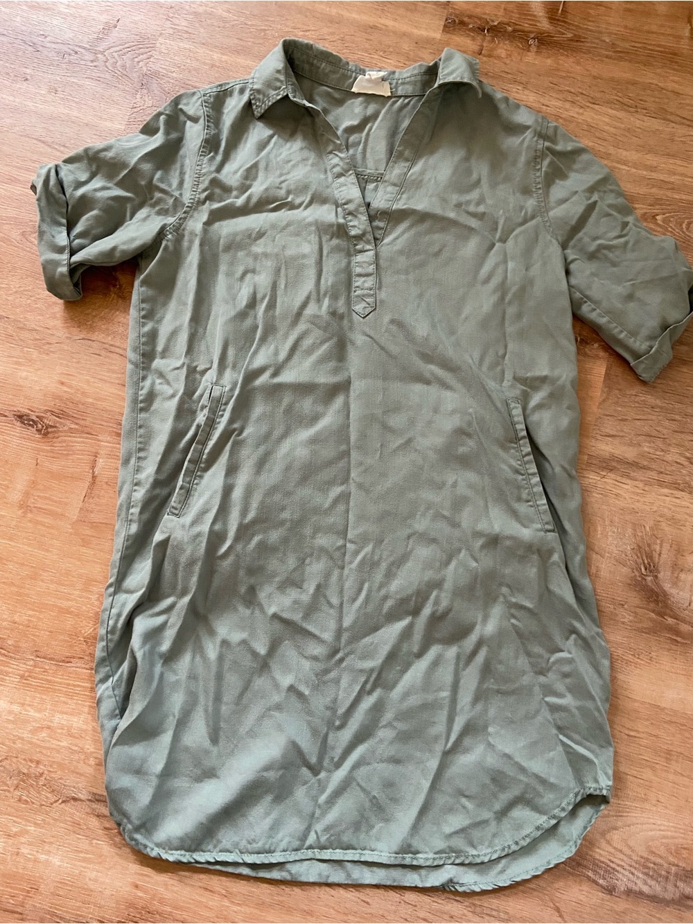 Casual Olive Green Women’s Shirt Dress